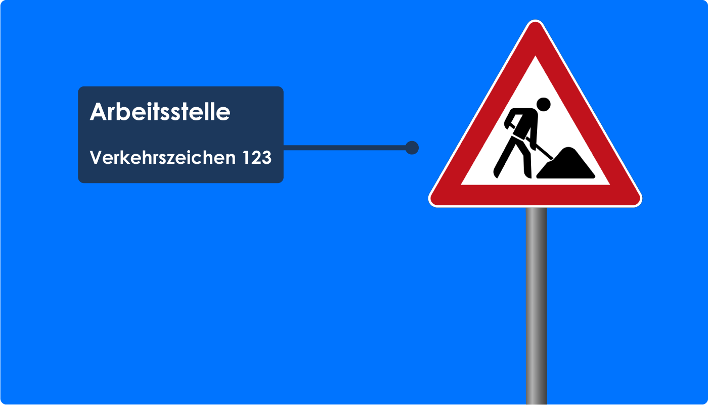 Arbeitsstelle Zeichen 123