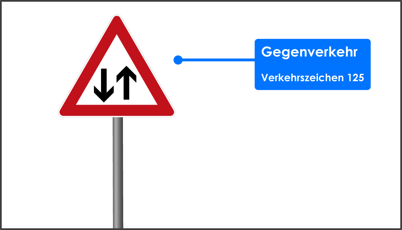 Gegenverkehr Verkehrszeichen 125