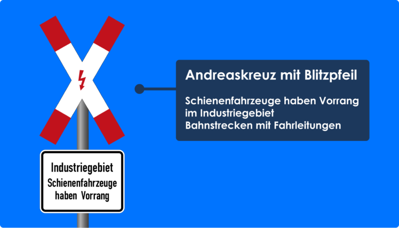 Verkehrszeichen Andreaskreuz Mit Blitz