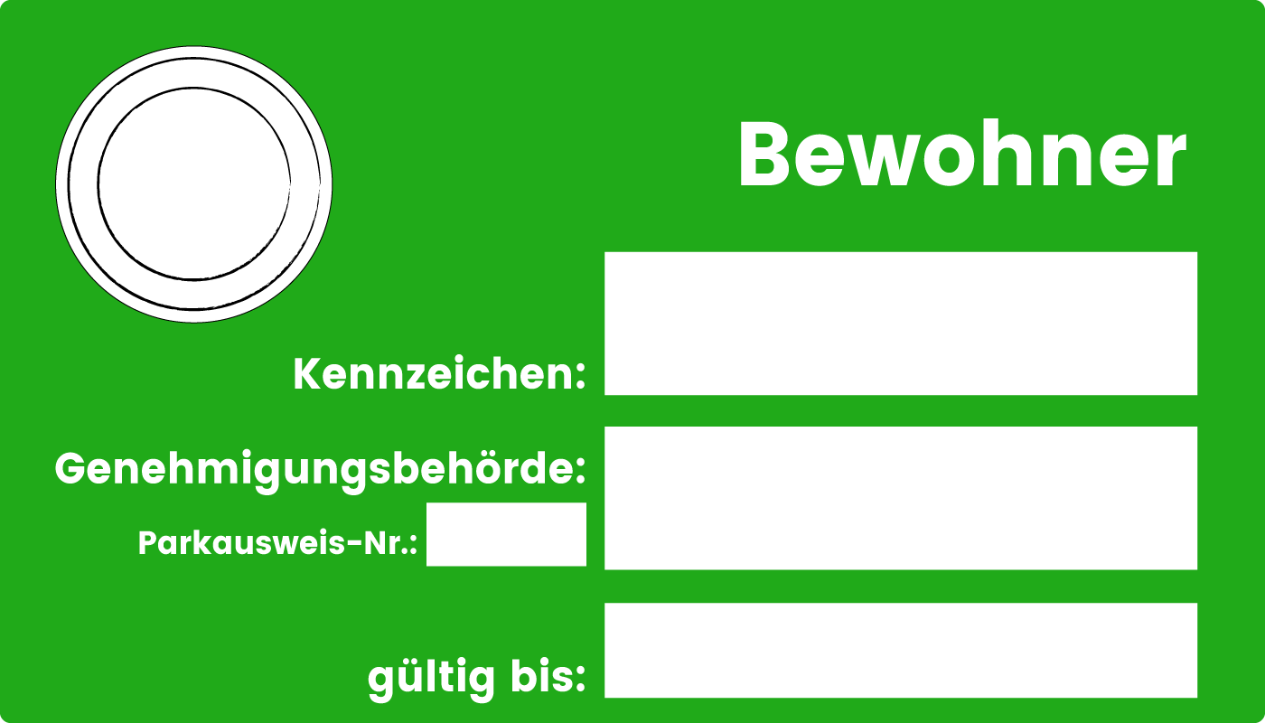 Parkausweis für Bewohner