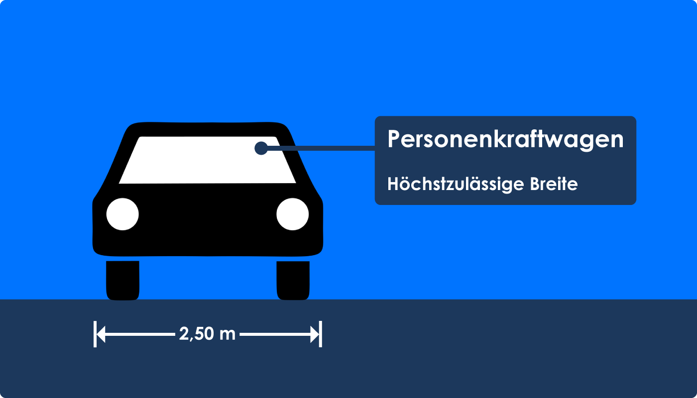 Personenkraftwagen maximal zulässige Breite