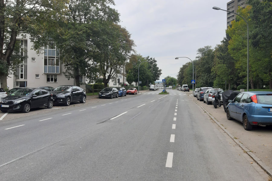 Beidseitige Schutzstreifen beidseitiges Längsparken