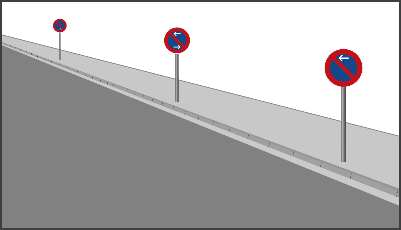 Eingeschränktes Halteverbot Mit Uhrzeit Auf Dem Seitenstreifen