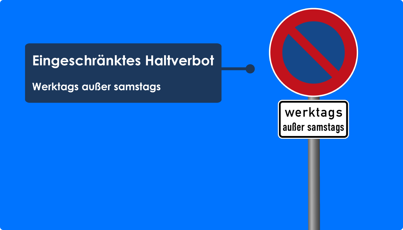 Eingeschränktes Halteverbot werktags außer samstags