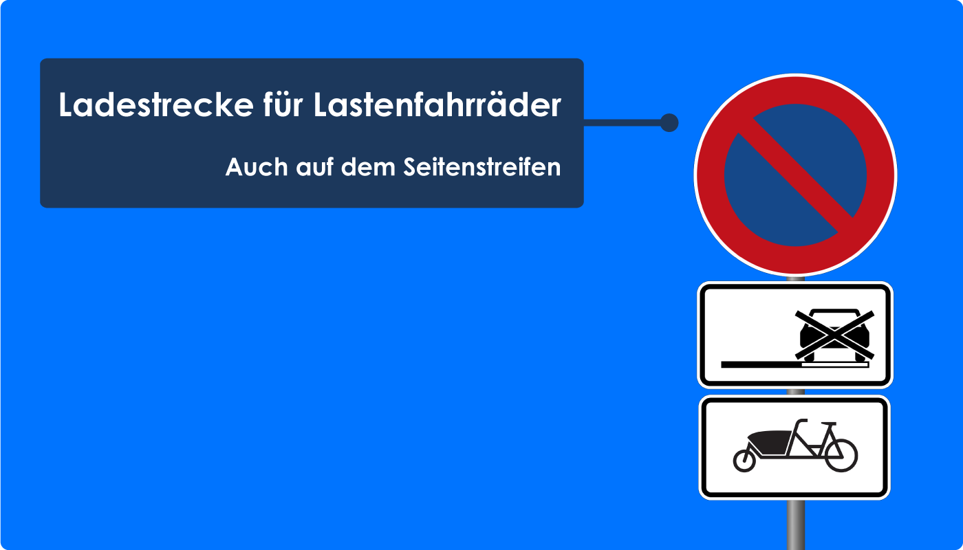 Ladestrecke Lastenfahrräder auch auf dem Seitenstreifen