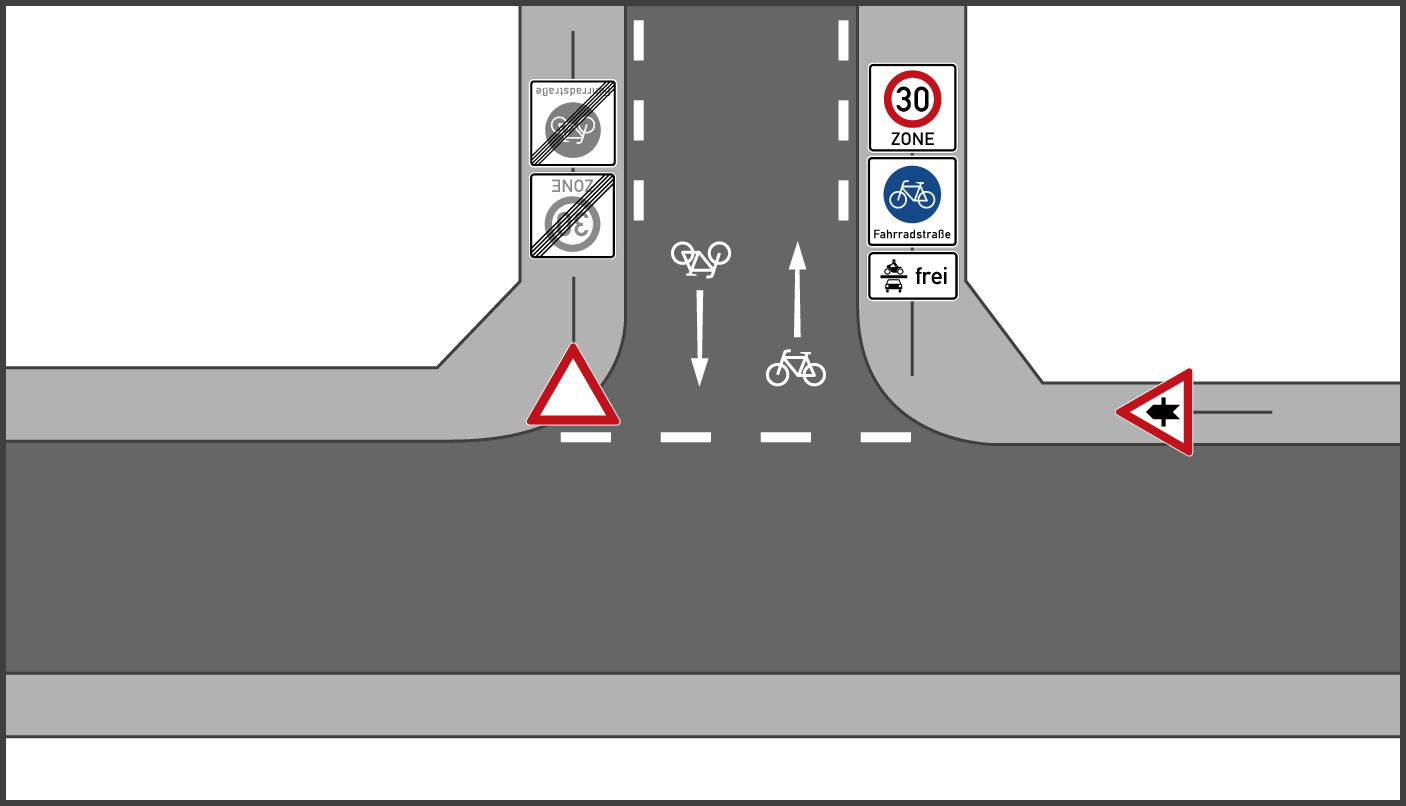 Fahrradstraße einrichten Einmündung Bonn