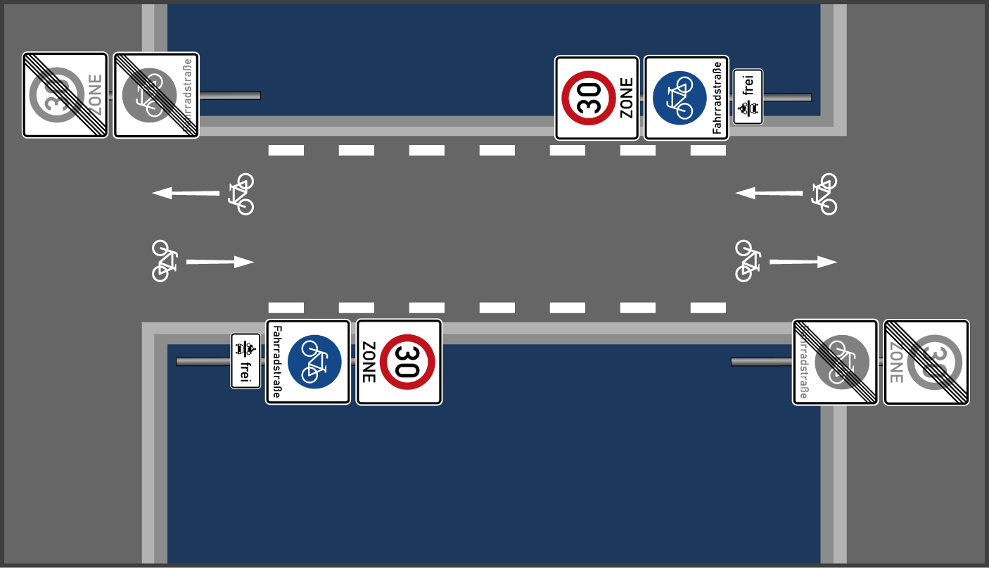 Fahrradstraße einrichten freie Strecke Bonn