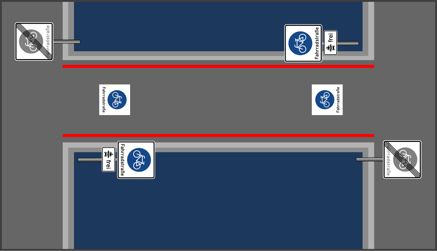 Fahrradstraße einrichten freie Strecke Erlangen