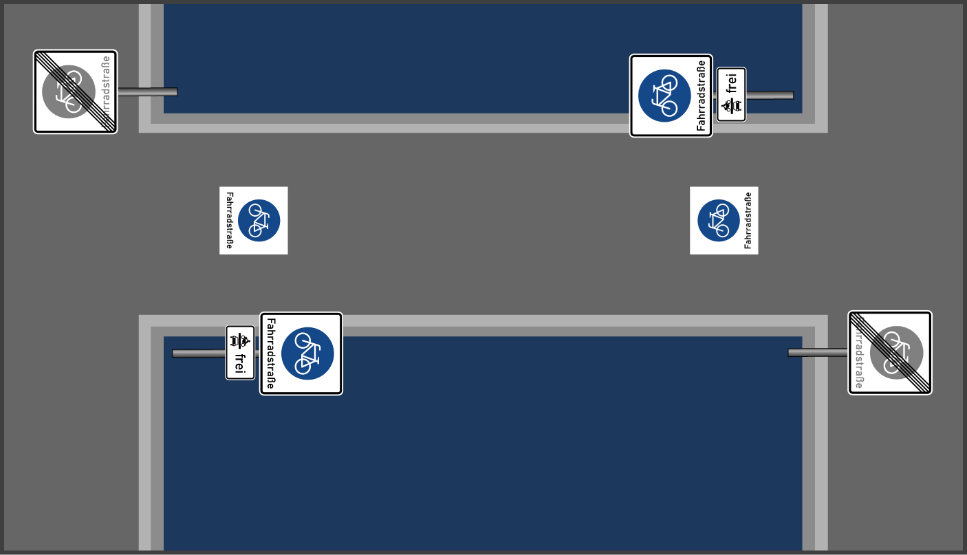 Fahrradstraße einrichten freie Strecke Muster