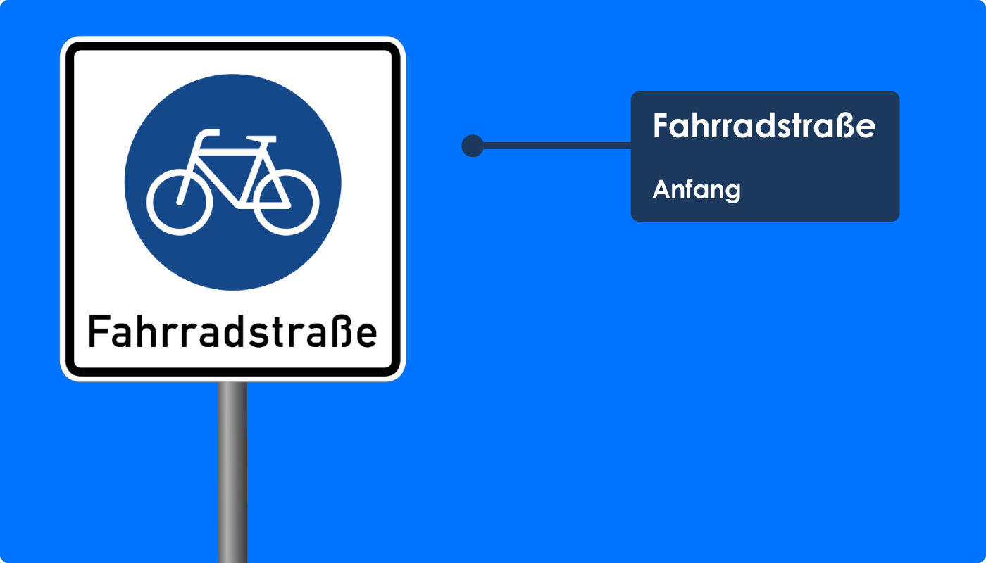 Wichtige Verkehrszeichen für Radfahrer Fahrradstraße
