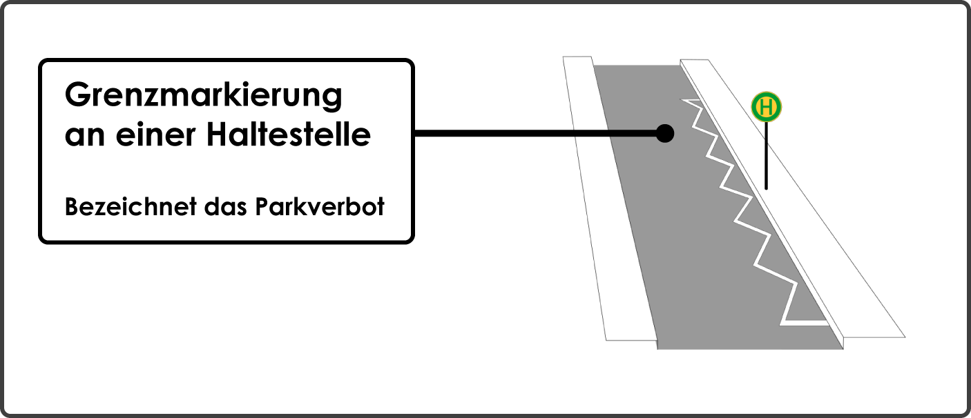 Parkverbot Grenzmarkierung Haltestelle