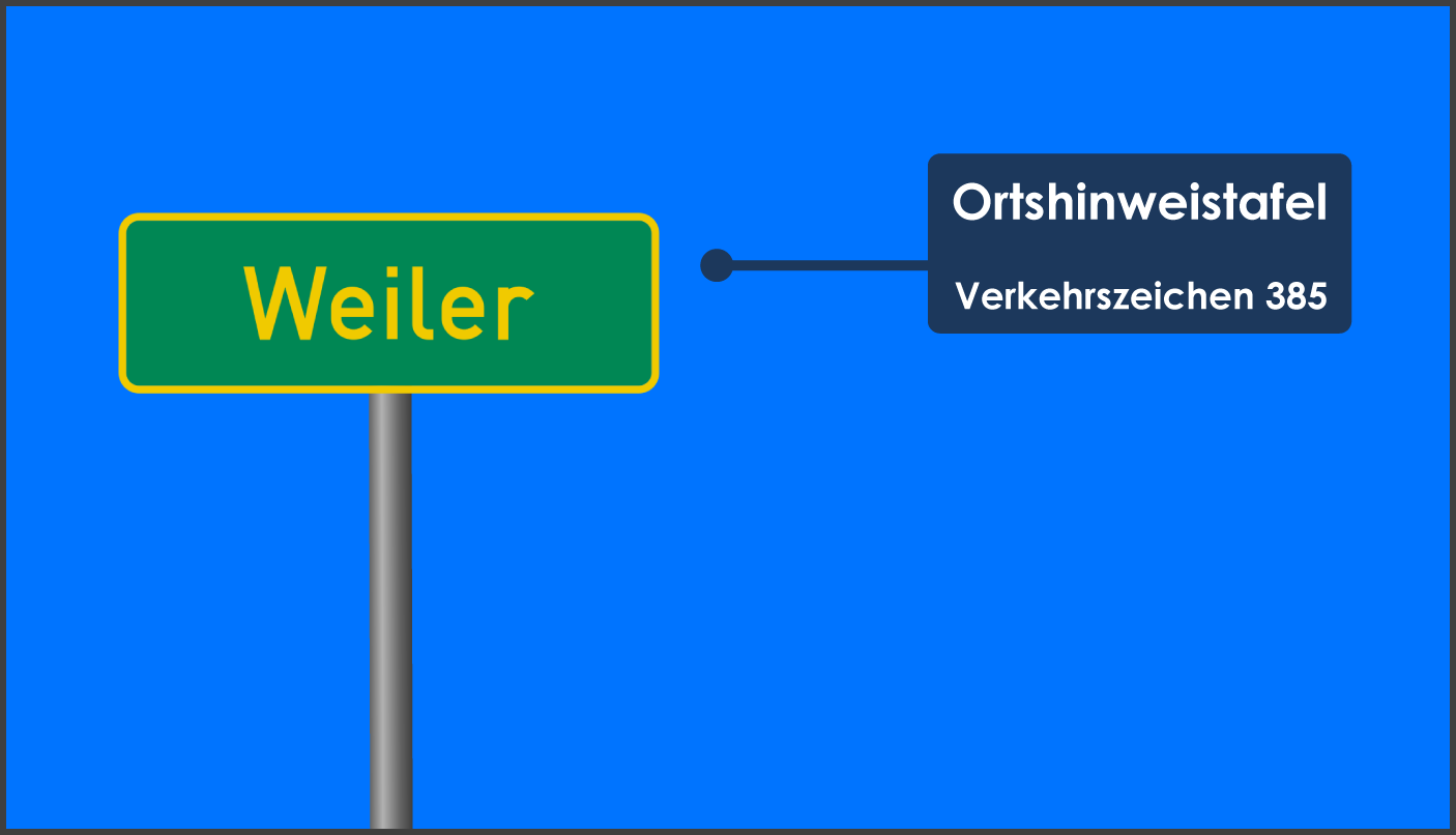 Ortshinweistafel Zeichen 385