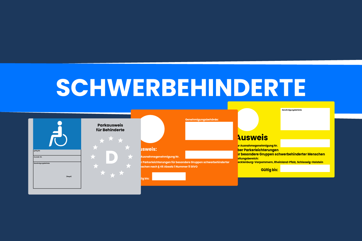 Parkausweis für Schwerbehinderte, EU-Modell, mit abtrennbarem