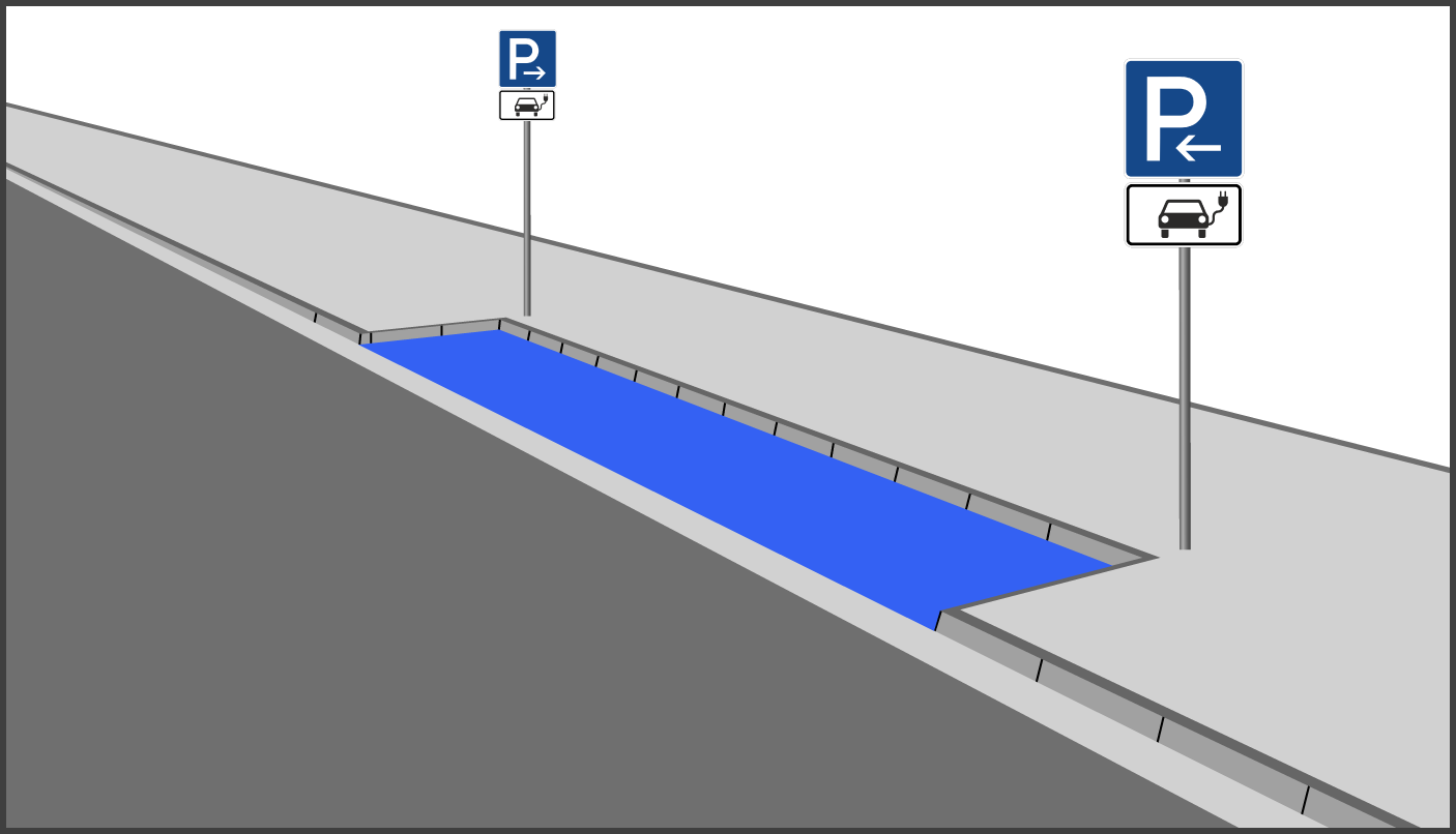 Parken nur für elektrisch betriebene Fahrzeuge nach EmoG