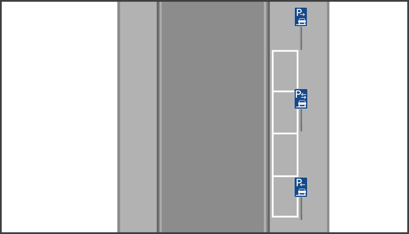 Zeichen 315: Vorgeschriebene Aufstellungsarten im Überblick – stvo2Go