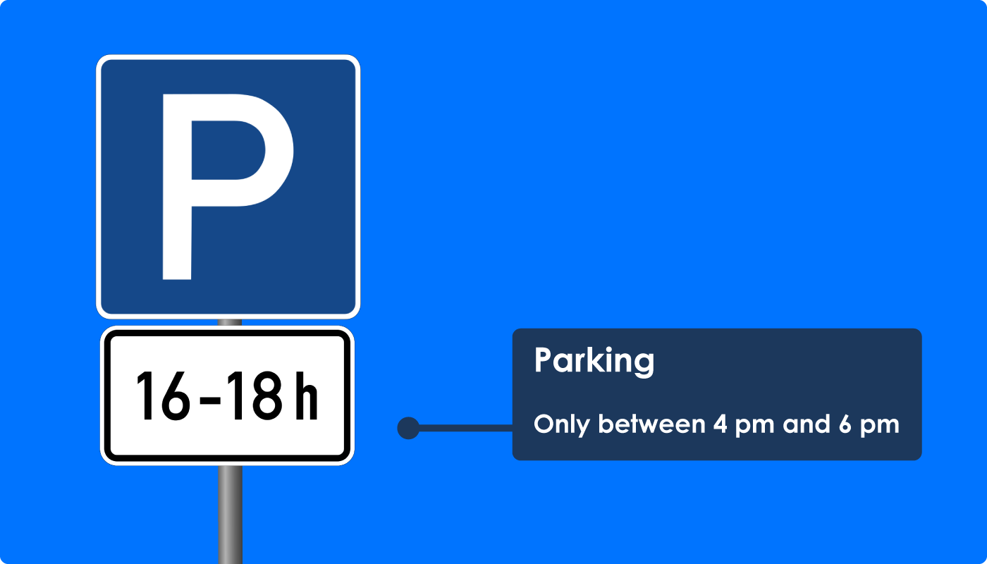 Parking Time Only From 4 Pm To 6 Pm