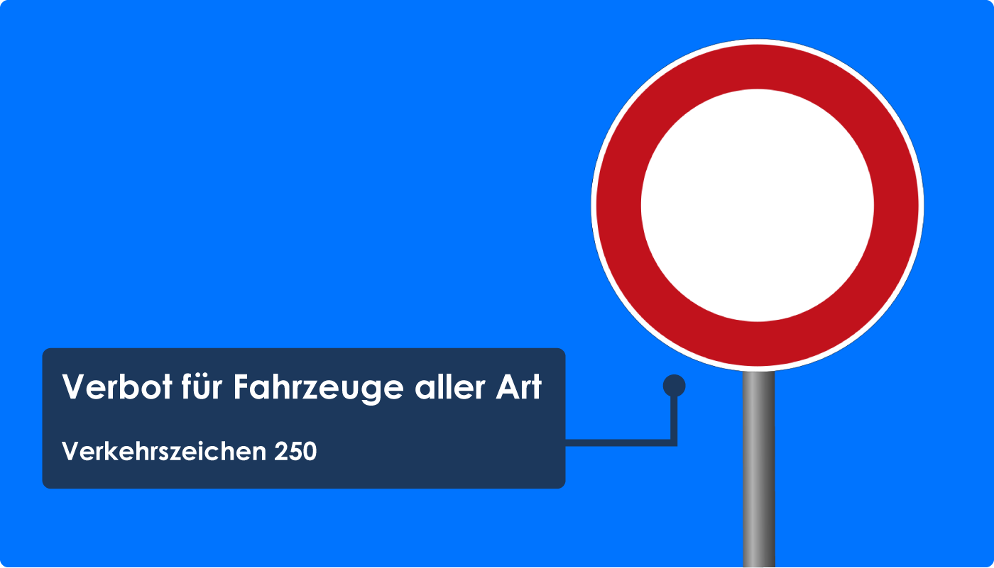 Verbot Fahrzeuge aller Art Zeichen 250