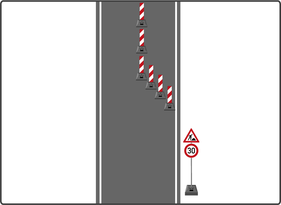 Verkehrszeichen Arbeitsstelle Geschwindigkeitsbeschränkung 30 km/h