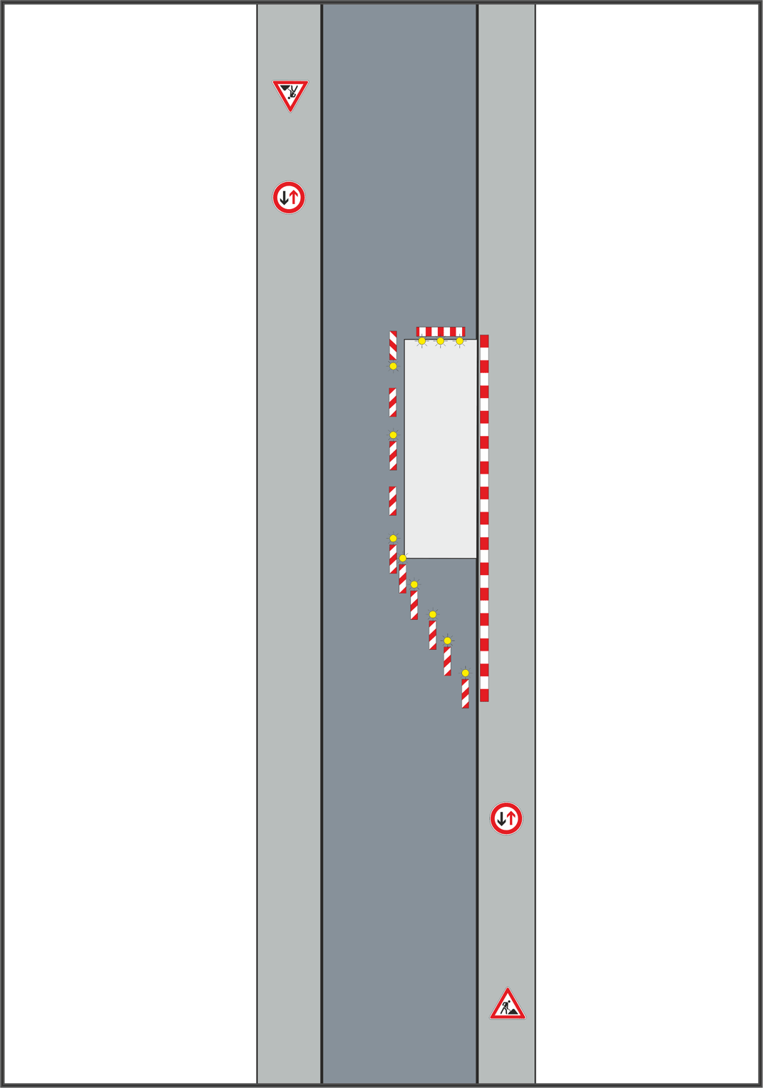 Zeichen 208 Baustelle falsch herum