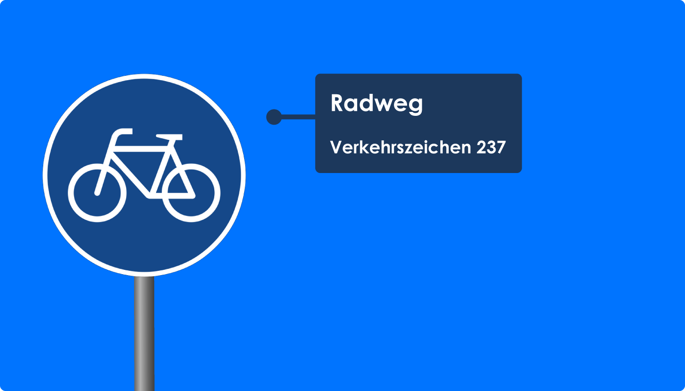 Wichtige Verkehrszeichen für Radfahrer Zeichen 237 Schild