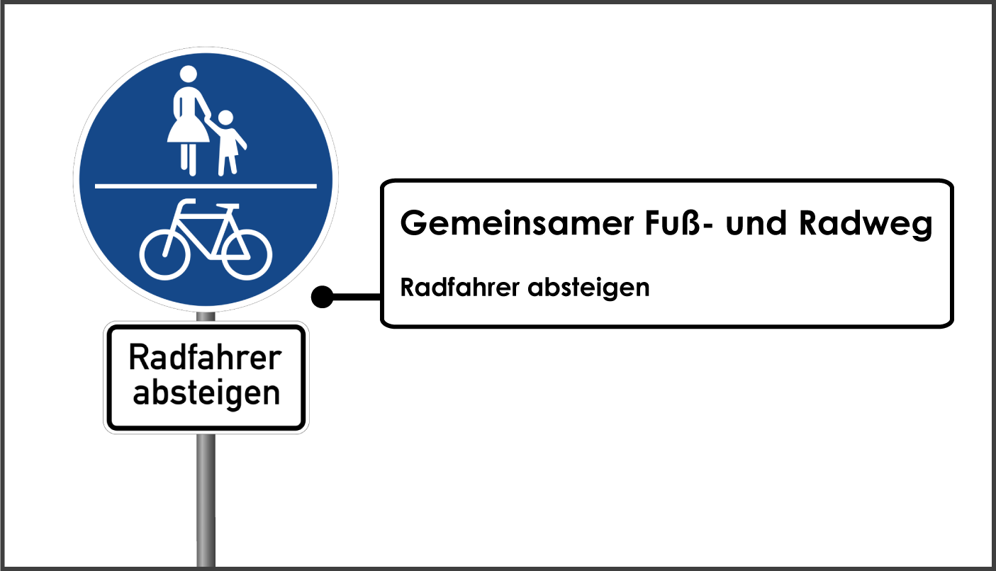 Zeichen 240 Radfahrer absteigen