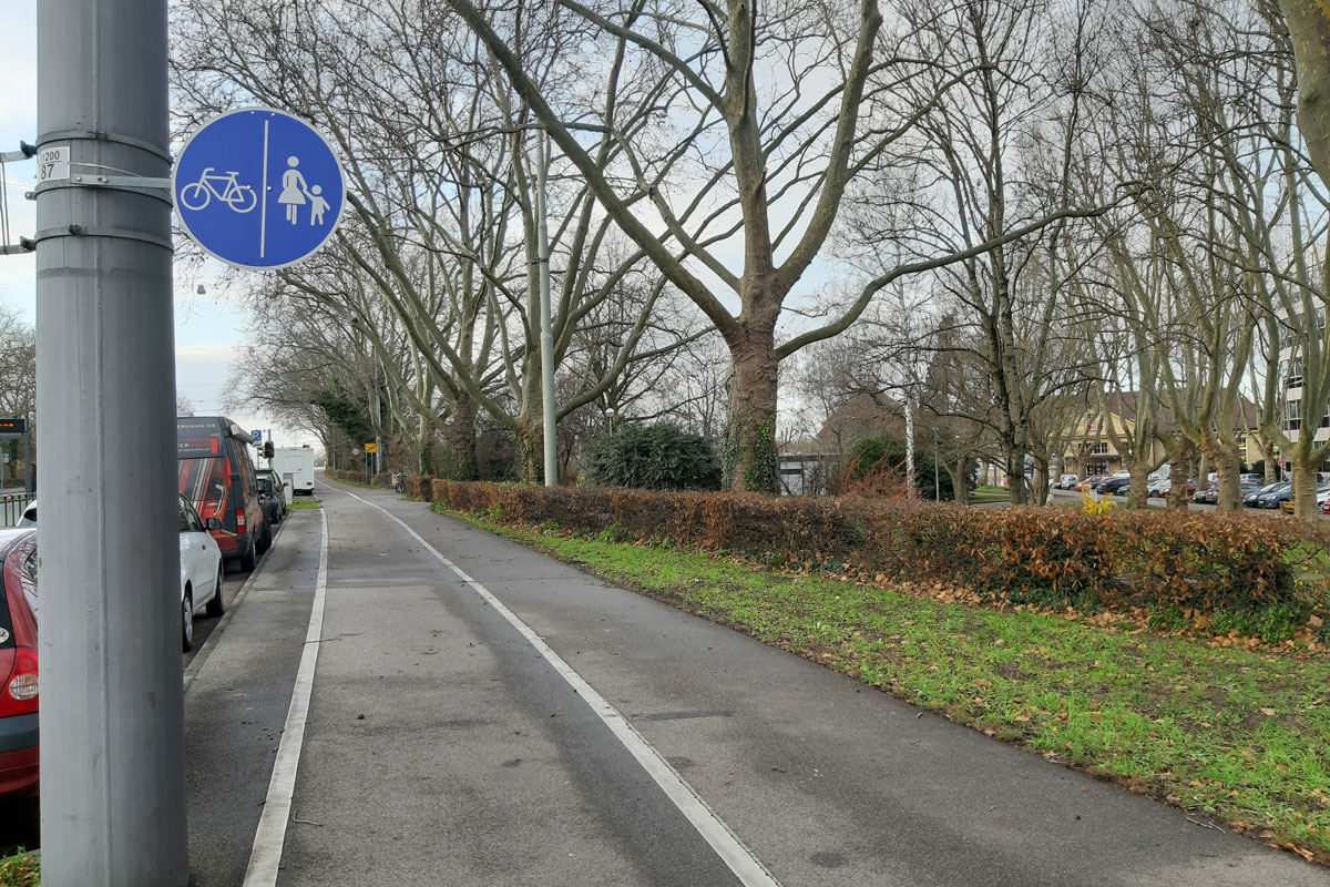 Zeichen 241 Radfahrer links