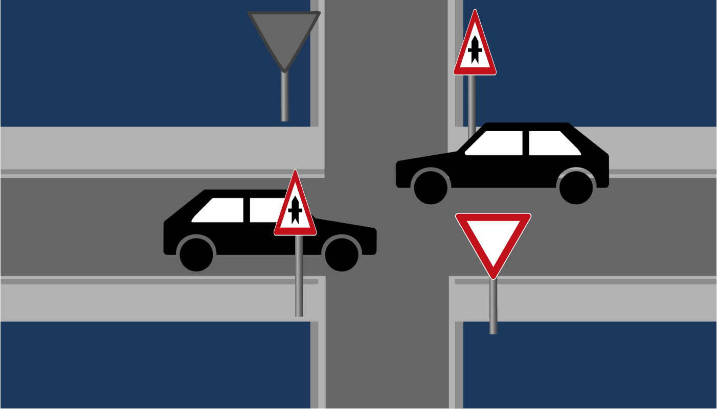 Verkehrszeichen Vorfahrt Zeichen 301 Zeichen 205 Kreuzung