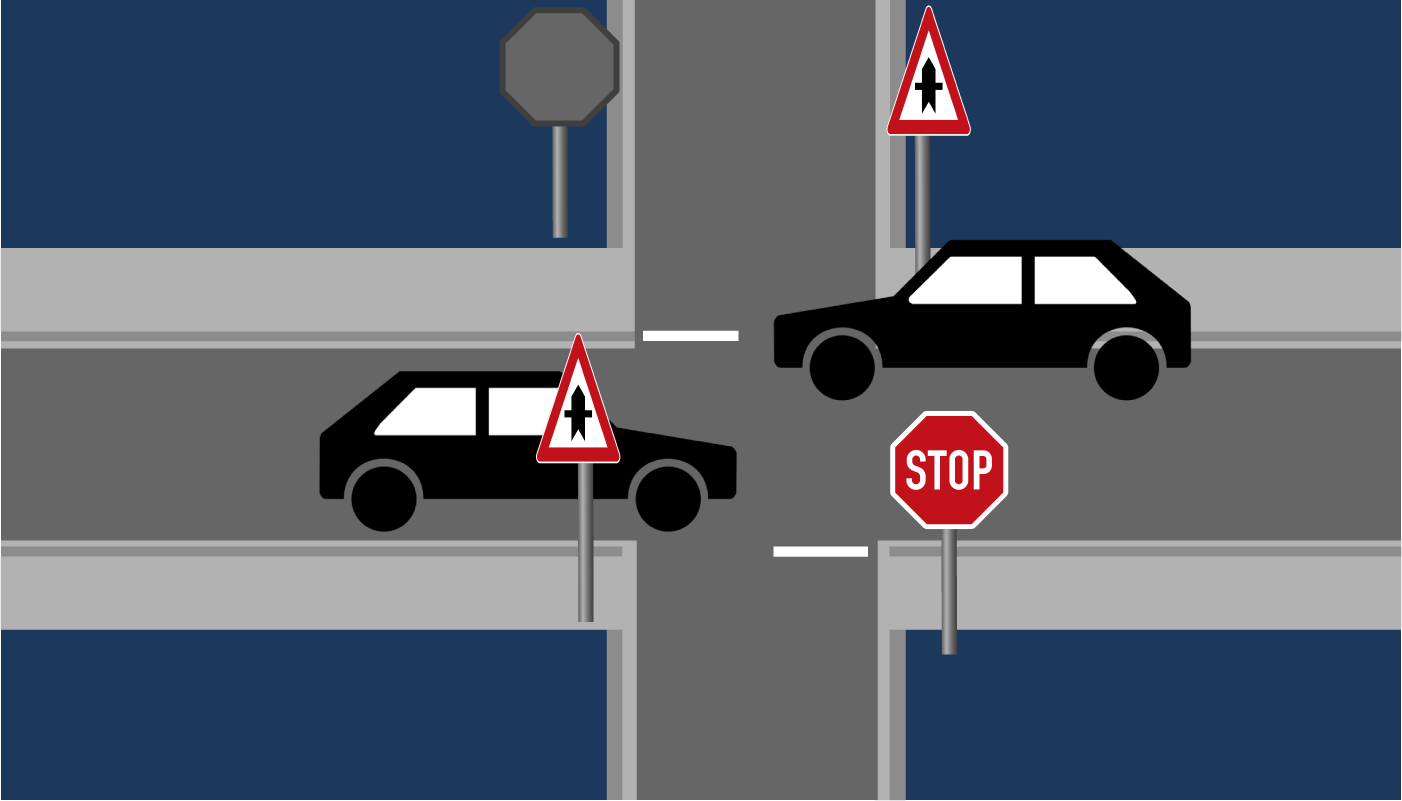 Verkehrszeichen Vorfahrt Zeichen 301 Zeichen 206 Kreuzung