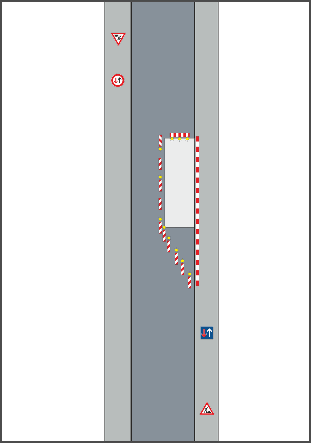 Zeichen 308 Baustelle umgekehrt