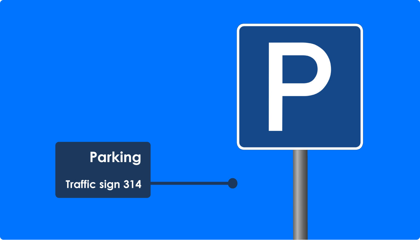 Parking traffic sign 314