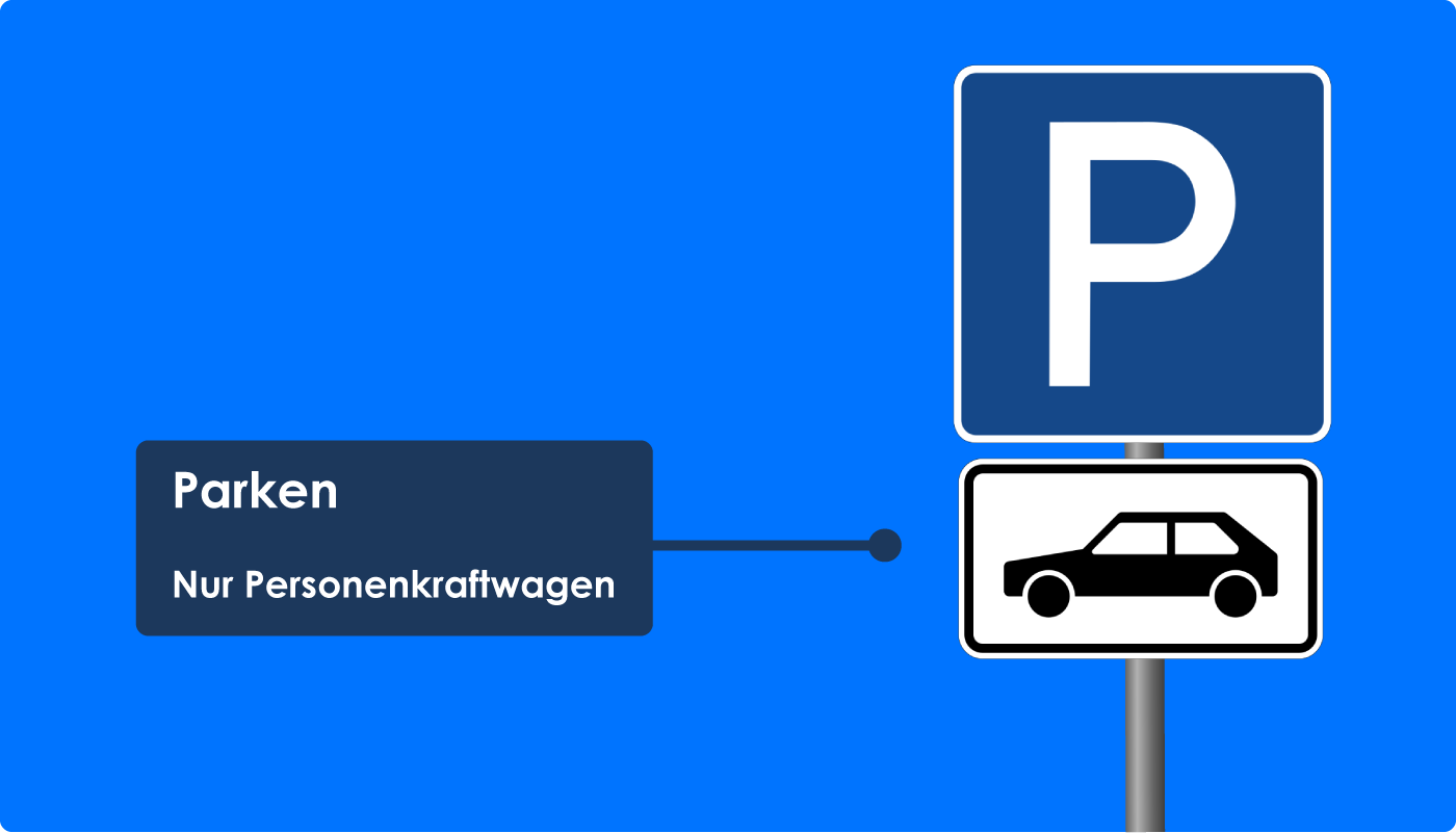 Parkplatzschild - PARKPLATZSYMBOLKENNZEICHEN (bis zu 2 Nummern