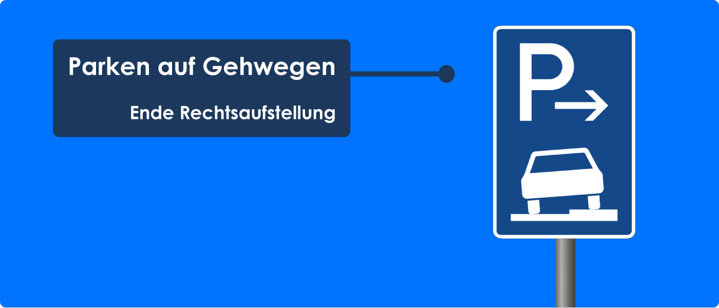 Parkplatzschild Parken mit rechtsweisendem Pfeil - Verkehrsschild